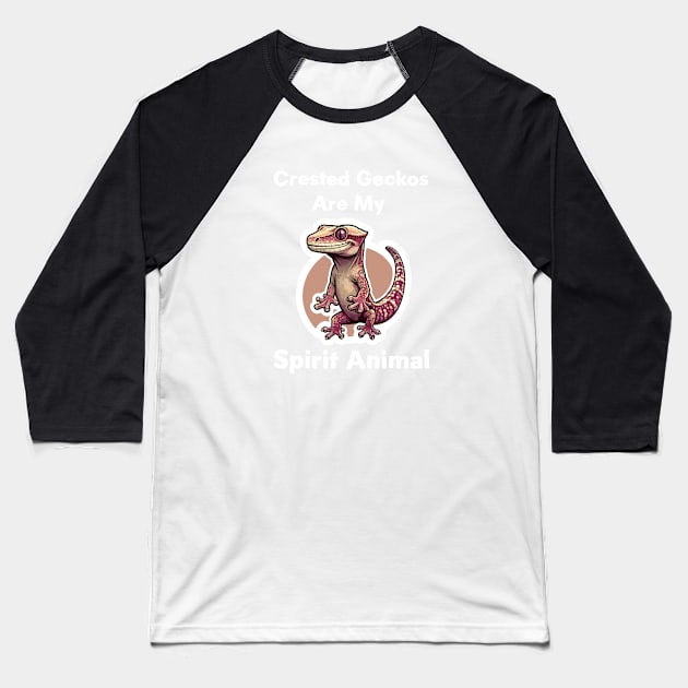 Crested Gecko Spirit Animal Baseball T-Shirt by dinokate